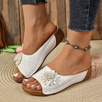 Women's Floral Design Orthopaedic Sandals - Comfortable Cushioned Sole & Elegant Style White