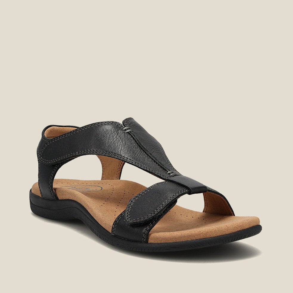 Women's Orthopedic Sandals - Cushioned Footbed, Adjustable Straps, Ergonomic Design Black
