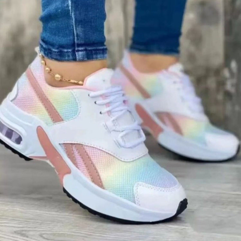 Women's Orthopaedic Sneakers - Breathable Mesh, Cushioned Sole, Lace-Up Fit Multicolor