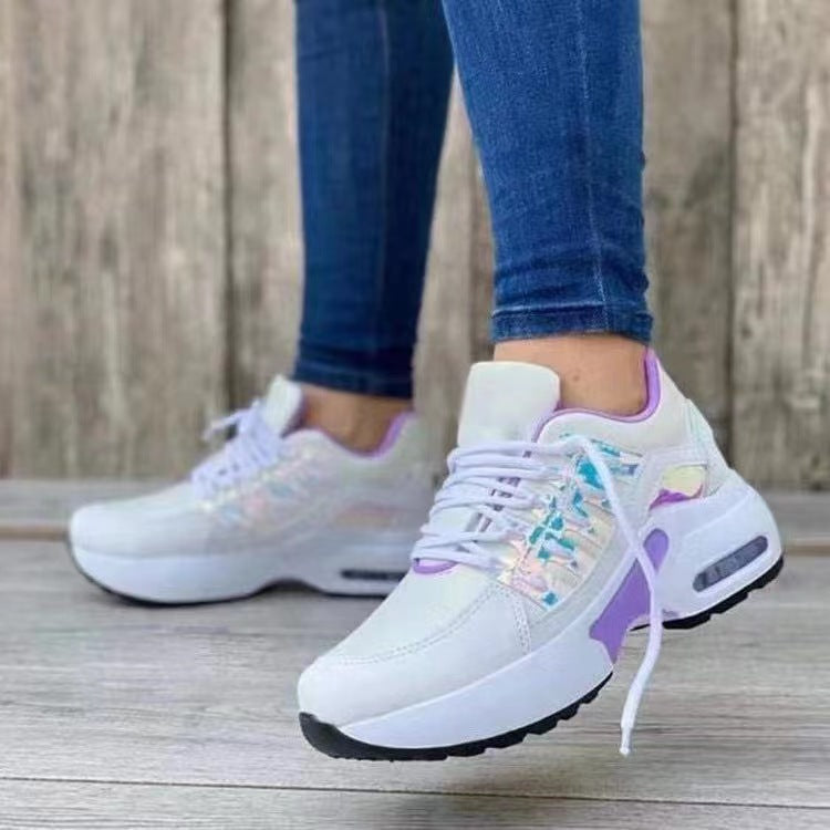 Women's Orthopaedic Athletic Shoes - Breathable Mesh Wedge Heel Purple