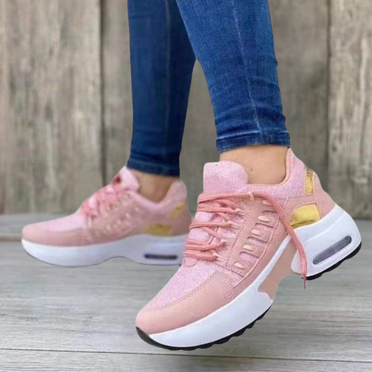 Women's Orthopaedic Athletic Shoes - Breathable Mesh Wedge Heel Pink