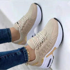 Women's Orthopaedic Athletic Shoes - Breathable Mesh Wedge Heel Khaki