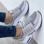 Women's Orthopaedic Athletic Shoes - Breathable Mesh Wedge Heel Grey