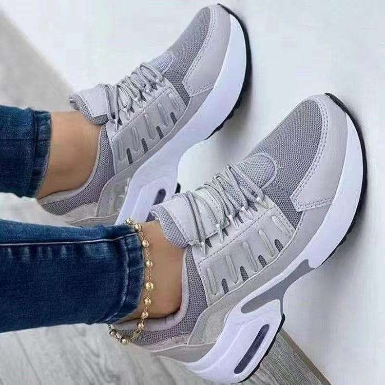 Women's Orthopaedic Athletic Shoes - Breathable Mesh Wedge Heel Grey