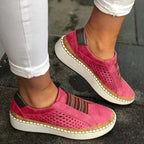 Women's Cushioned Fit Orthopaedic Breathable Slip-On Sneakers Pink