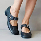 Women's Pain Relief Orthopaedic Comfort Walking Sandals - Adjustable Buckle Strap, Low-Heel Style Navy