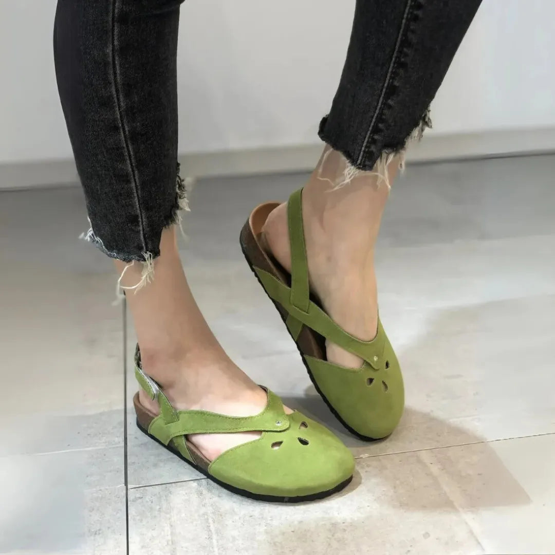 Women's Orthopaedic Cross-Strap Slingback Sandals - Closed Toe, Comfortable & Supportive