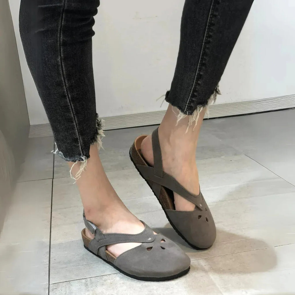 Women's Orthopaedic Cross-Strap Slingback Sandals - Closed Toe, Comfortable & Supportive
