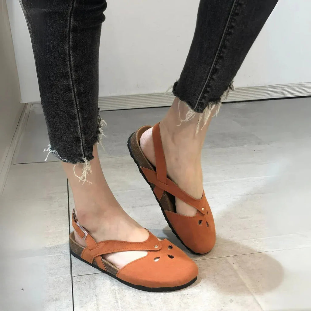 Women's Orthopaedic Cross-Strap Slingback Sandals - Closed Toe, Comfortable & Supportive