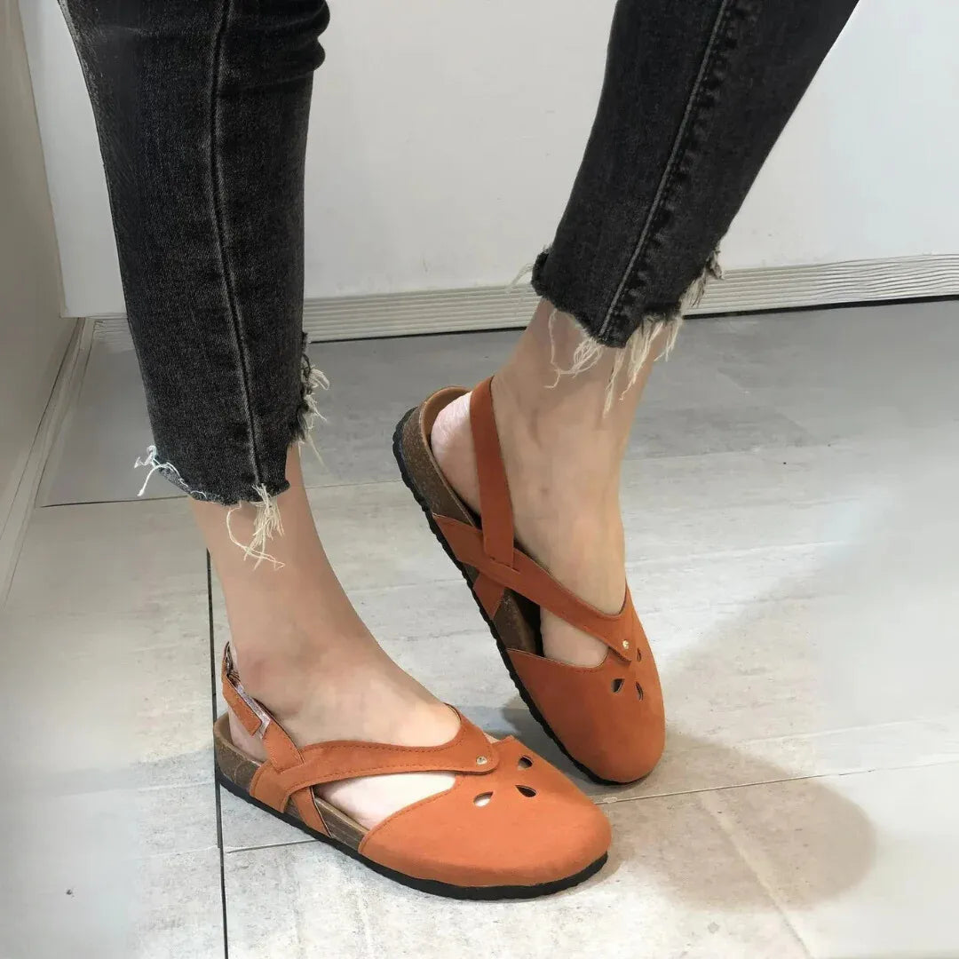 Women's Orthopaedic Cross-Strap Slingback Sandals - Closed Toe, Comfortable & Supportive