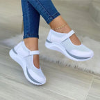 Women's Orthopaedic Hook-and-Loop Walking Shoes - Comfortable, Supportive, Breathable Design White