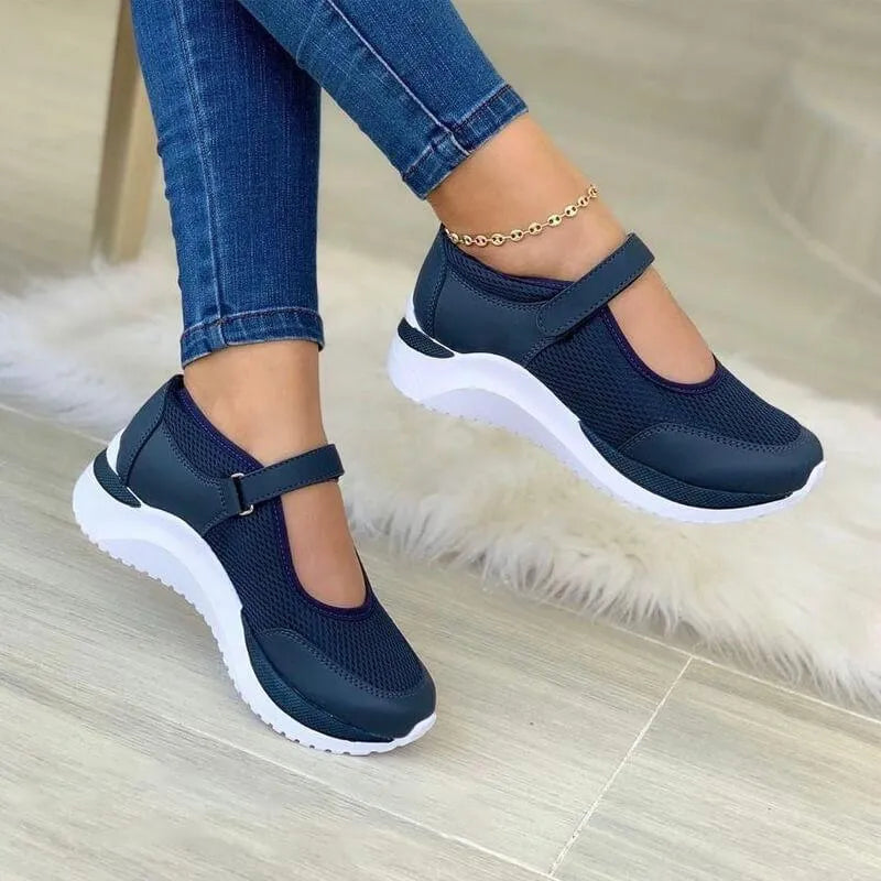Women's Orthopaedic Hook-and-Loop Walking Shoes - Comfortable, Supportive, Breathable Design