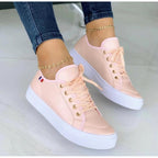 Women's Orthopaedic Lace-Up Shoes - Thick Sole, All-Day Comfort Pink