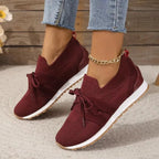 Women's Orthopaedic Pain Relief Mesh Lace-Up Sneakers - Supportive, Breathable Walking Shoes Red