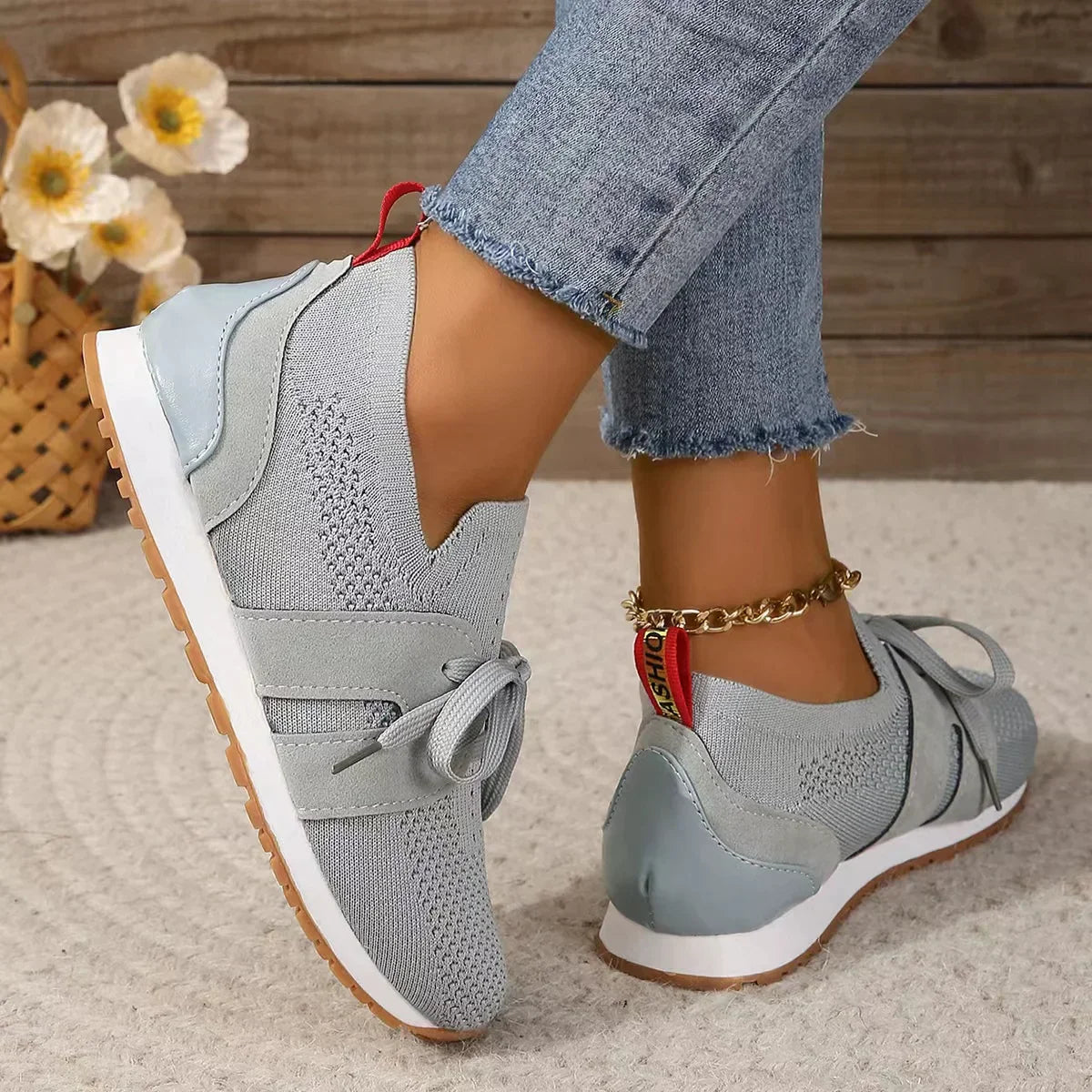 Women's Orthopaedic Pain Relief Mesh Lace-Up Sneakers - Supportive, Breathable Walking Shoes