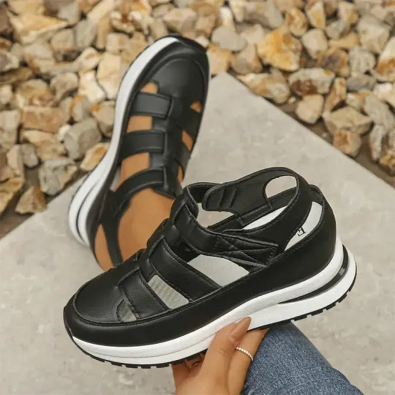 Women's Orthopaedic Pain Relief Platform Sandals with Adjustable Straps for Comfort and Support