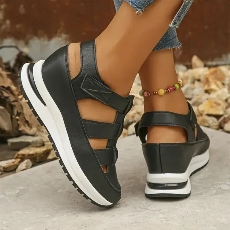 Women's Orthopaedic Pain Relief Platform Sandals with Adjustable Straps for Comfort and Support