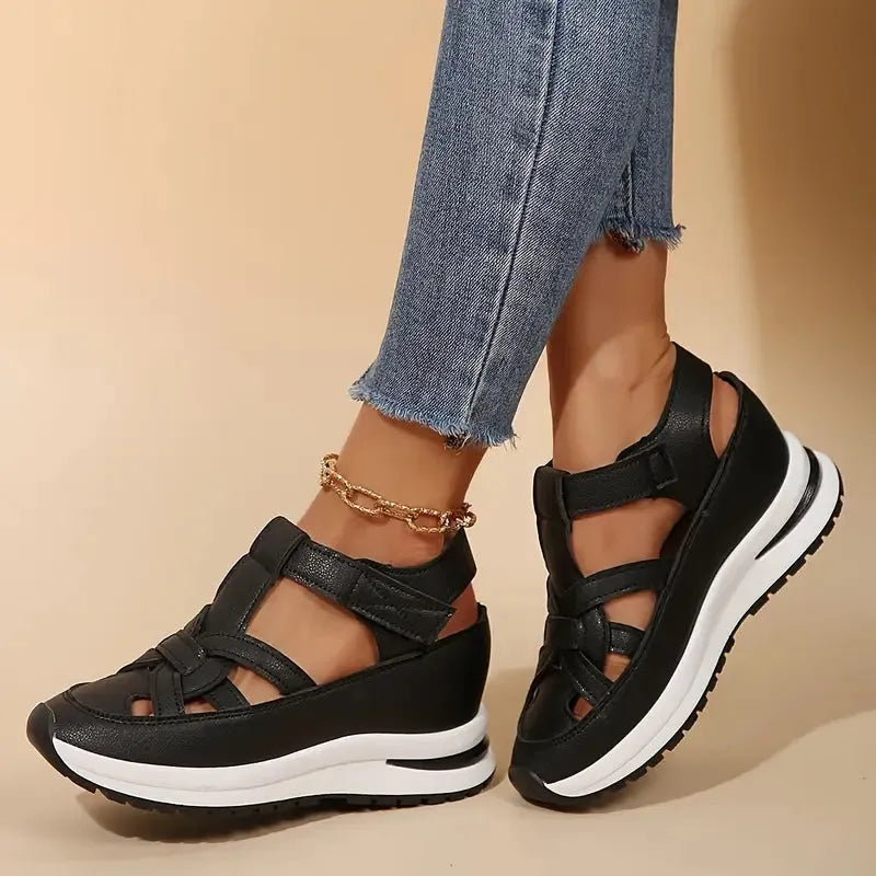 Women's Orthopaedic Sandals with Adjustable Straps & Cushioned Sole for Comfort and Style Black