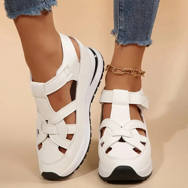 Women's Orthopaedic Sandals with Adjustable Straps & Cushioned Sole for Comfort and Style White