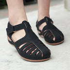 Women's Pain Relief Orthopaedic Sandals with Cut-Out Design, Soft Soles & Adjustable Straps for Comfort Black