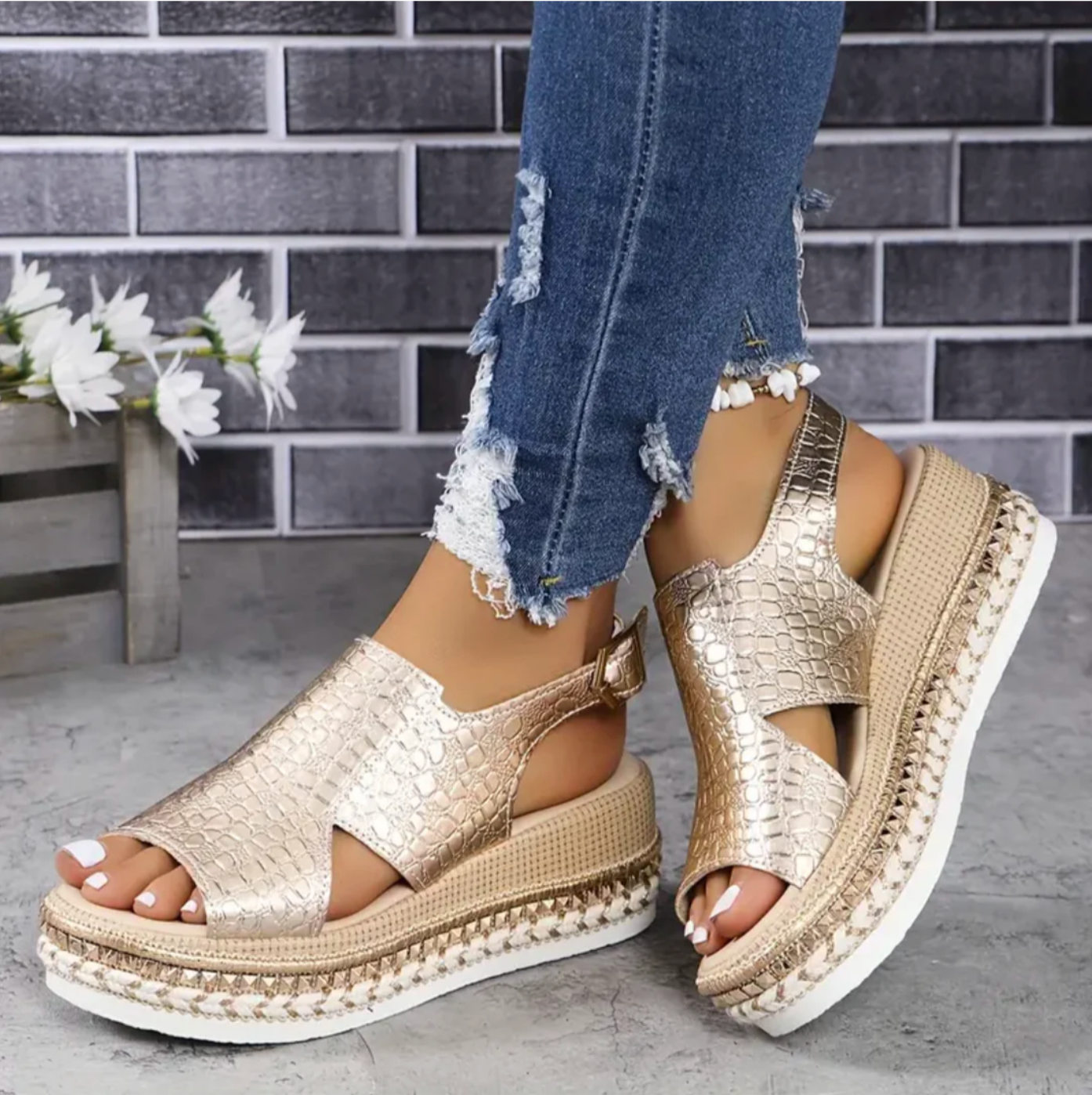 Women's Orthopaedic Slingback Platform Sandals with Supportive Comfort