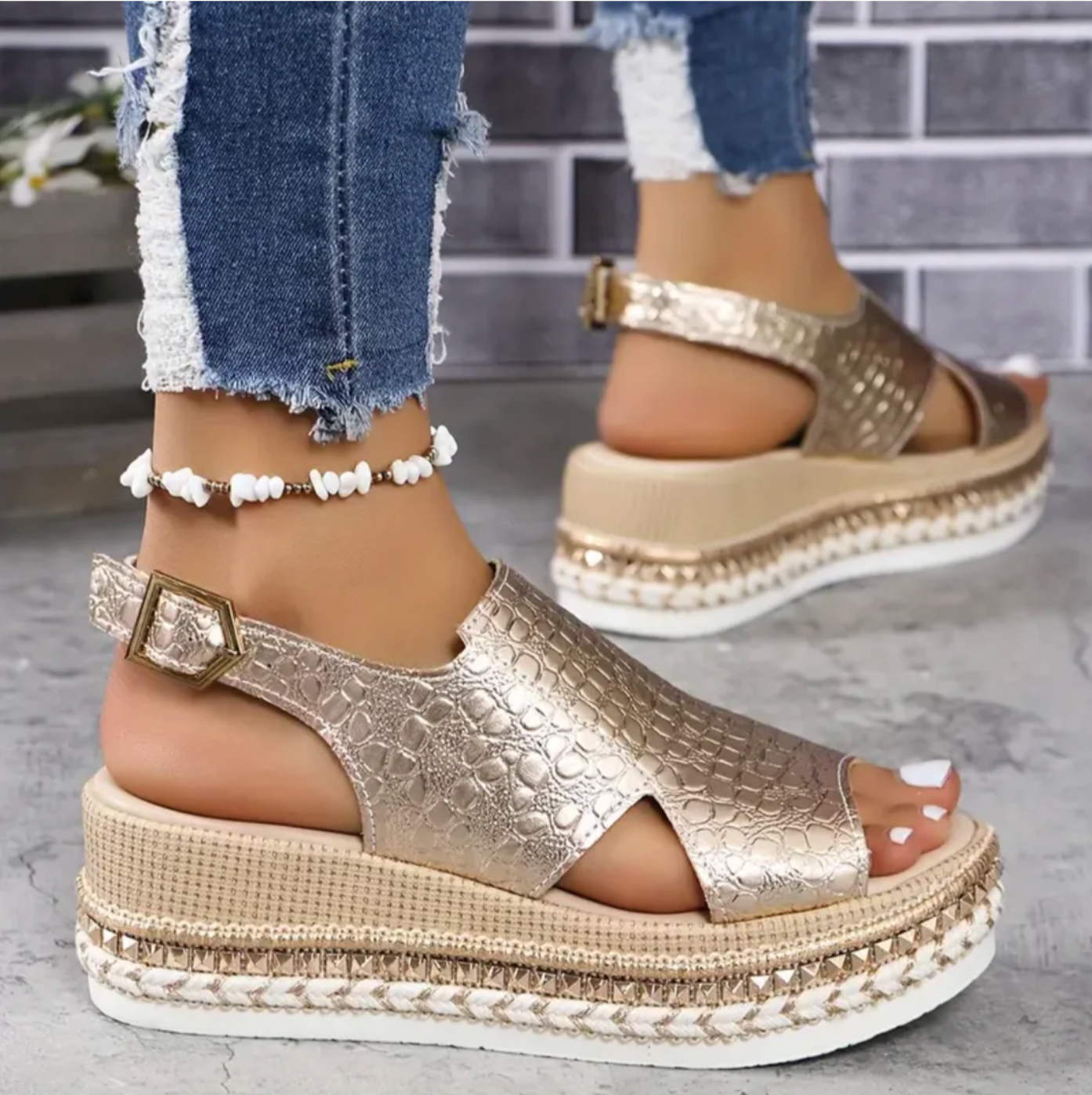 Women's Orthopaedic Slingback Platform Sandals with Supportive Comfort