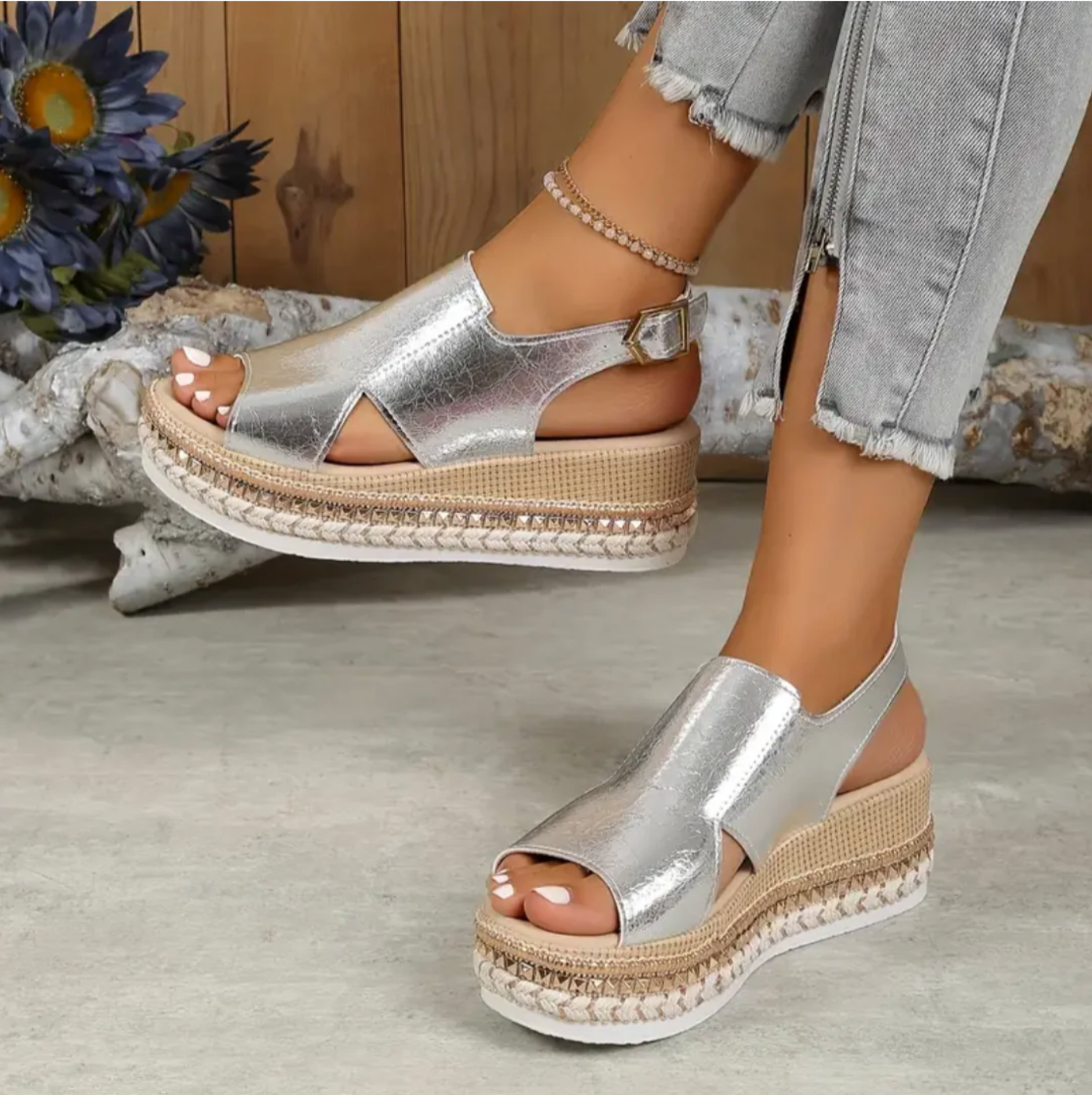 Women's Orthopaedic Slingback Platform Sandals with Supportive Comfort