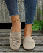 Women's Orthopaedic Slip-On Flats - Loafers with Non-Slip Sole for Comfort and Stability Beige