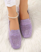 Women's Orthopaedic Slip-On Flats - Loafers with Non-Slip Sole for Comfort and Stability Purple