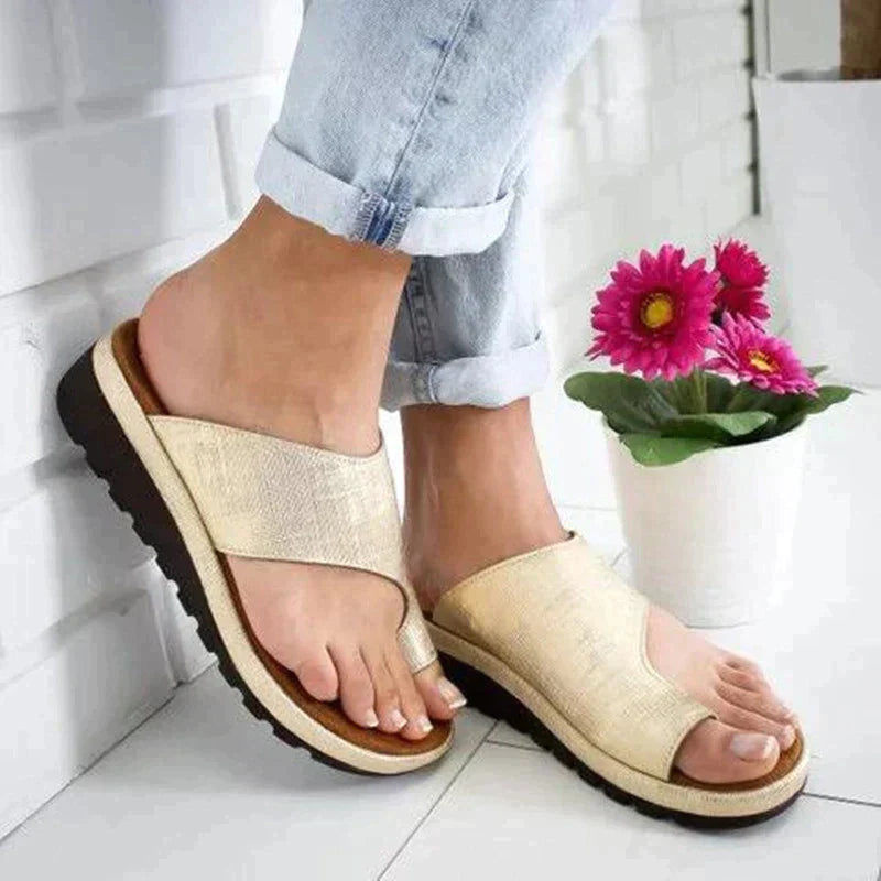 Women's Orthopaedic Slip-On Sandals with Toe Support for All-Day Comfort and Style