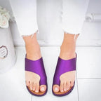 Women's Orthopaedic Slip-On Sandals with Toe Support for All-Day Comfort and Style Purple