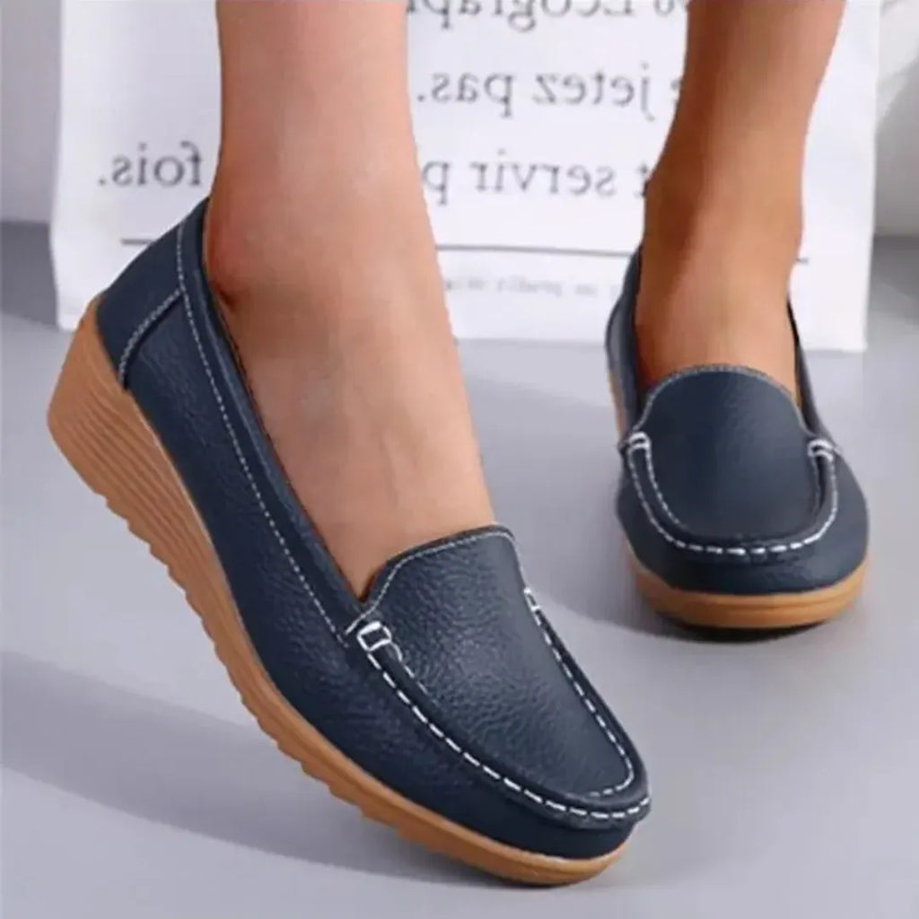 Women's Pain Relief Orthopaedic Slip-On Shoes - Comfortable, Supportive, and Stylish Footwear Navy