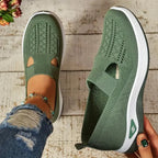 Women's Orthopaedic Slip-On Shoes with Arch Support - Breathable Comfort Footwear Green
