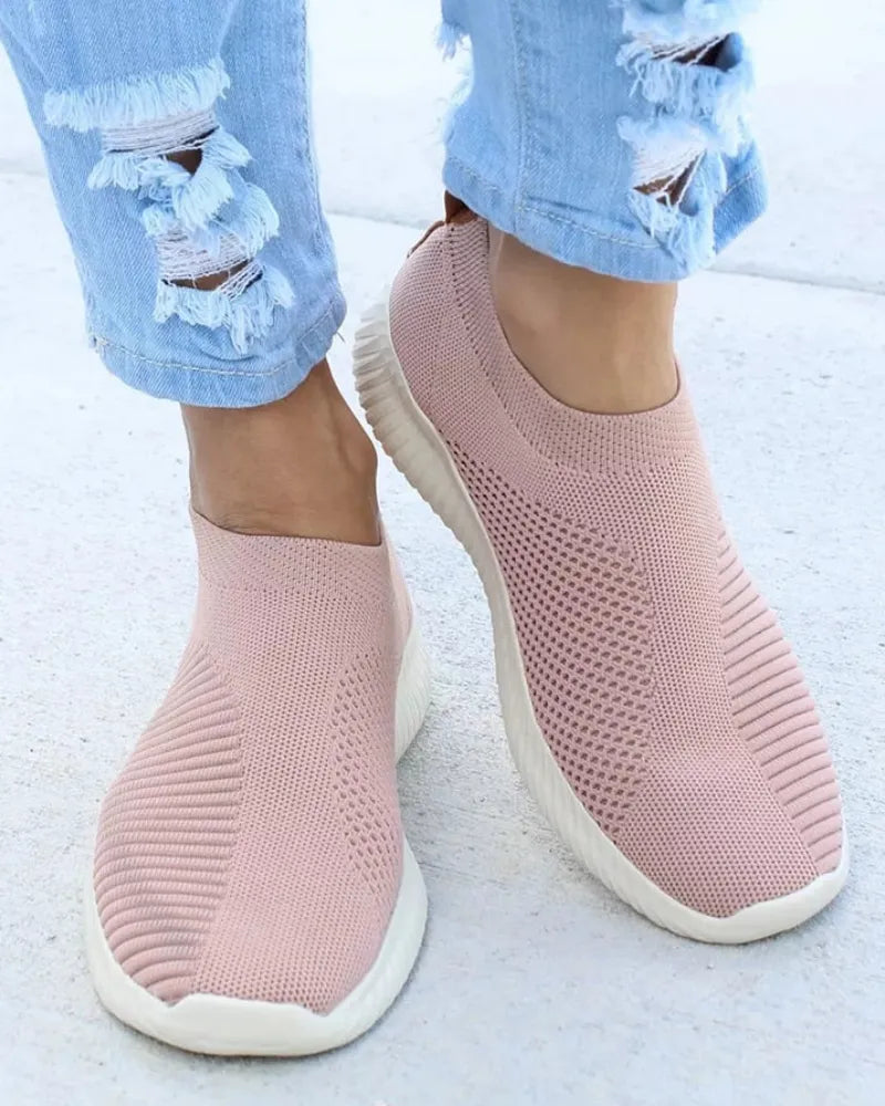 Women's Pain Relief Orthopaedic Slip-On Shoes with Cushioned Sole for Lightweight Comfort and Support Pink