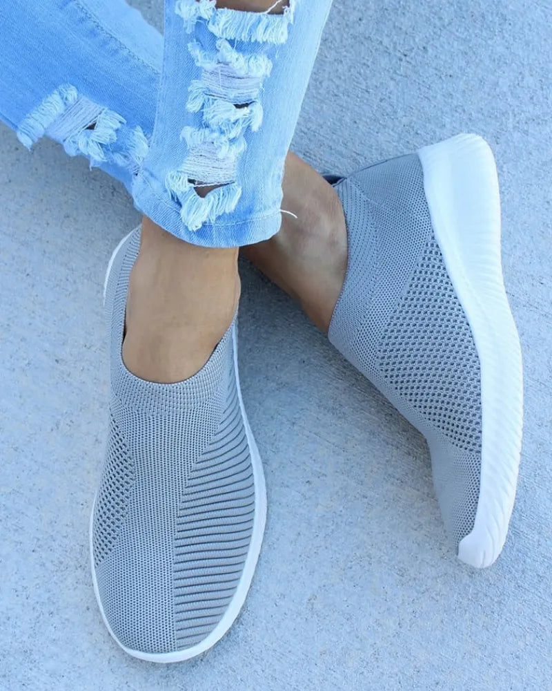 Women's Pain Relief Orthopaedic Slip-On Shoes with Cushioned Sole for Lightweight Comfort and Support Grey