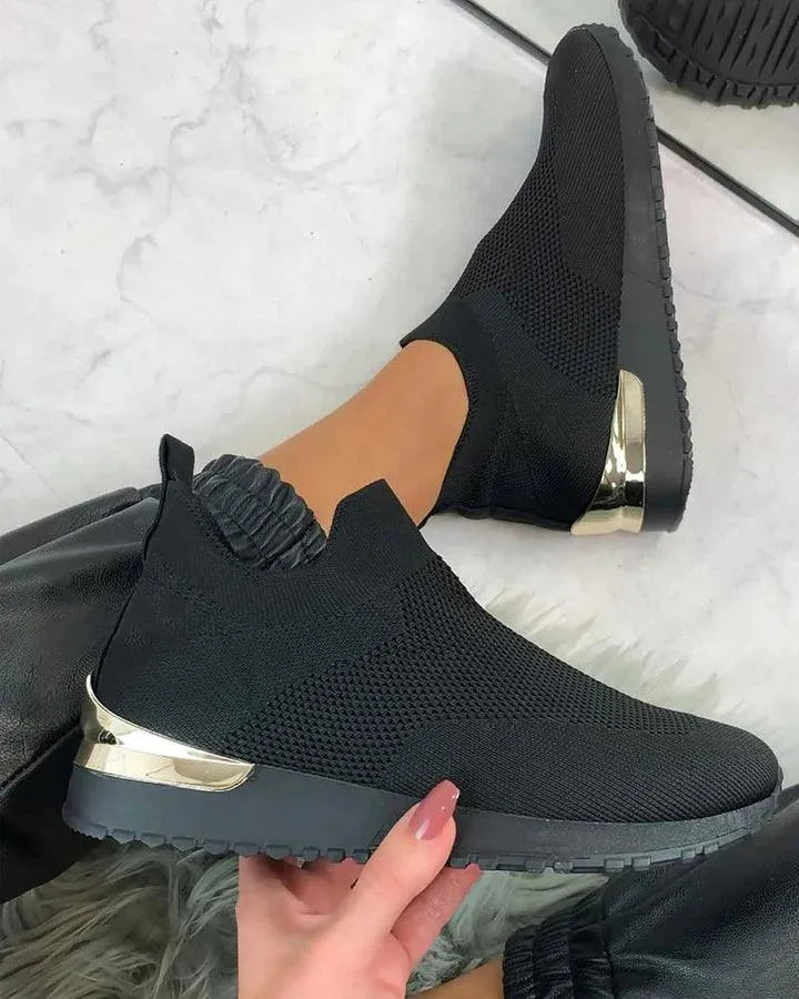 Women's Orthopaedic Pain Relief Slip-On Sneakers - Stylish, Comfortable, All-Day Support Black