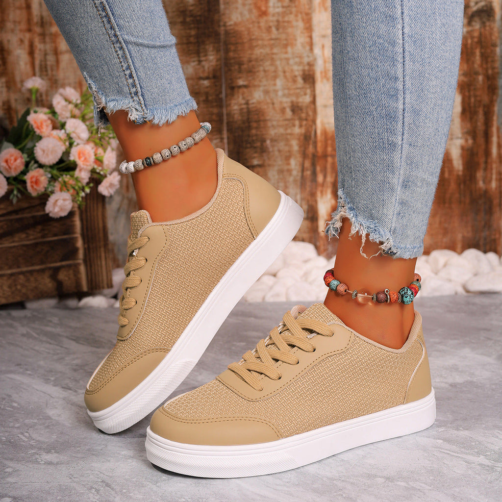 Women’s Orthopaedic Sneakers - Breathable Mesh, Cushioned Sole, Casual Fit Khaki