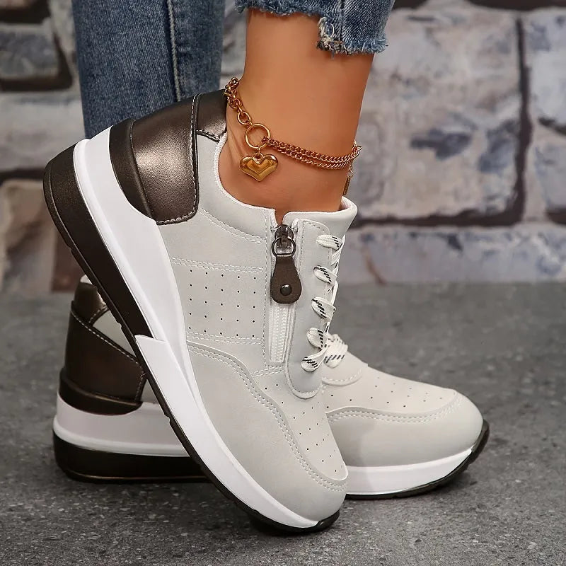 Women's Orthopaedic Sneakers - Elegant, Comfortable, Cushioned Sole for All-Day Support Grey