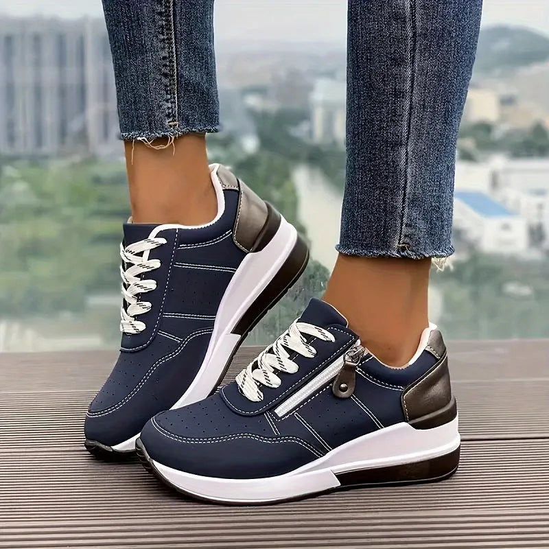 Women's Orthopaedic Sneakers - Elegant, Comfortable, Cushioned Sole for All-Day Support Blue