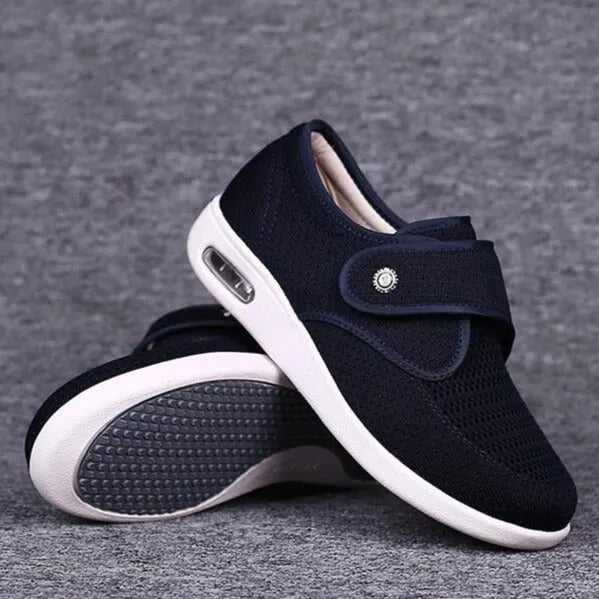Women's Pain Relief Orthopaedic Sneakers with Adjustable Hook-and-Loop Closure for All-Day Comfort Blue