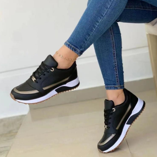 Orthopaedic Women's Sneakers with Cushioned Insole & Arch Support Black
