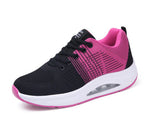 Women's Orthopaedic Sports Trainers with Air Cushion Sole - Lace-Up Style Black Pink