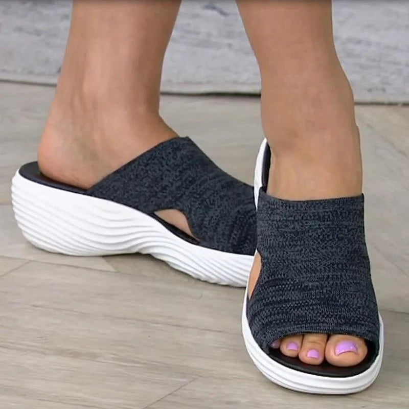 Women's Orthopaedic Pain Relief Stretch Sandals with Cushioned Sole & Cutouts for Comfort