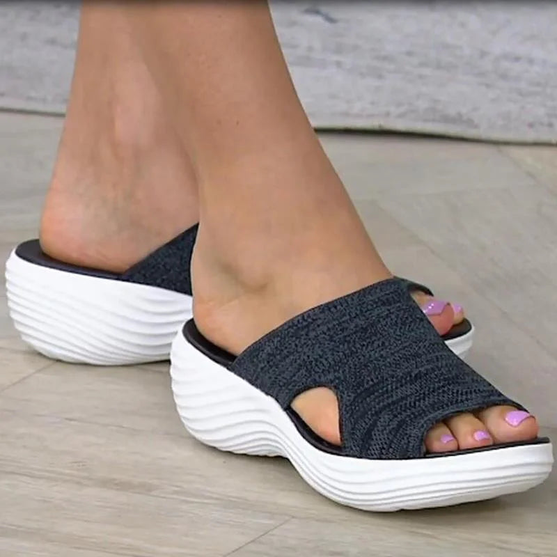 Women's Orthopaedic Pain Relief Stretch Sandals with Cushioned Sole & Cutouts for Comfort