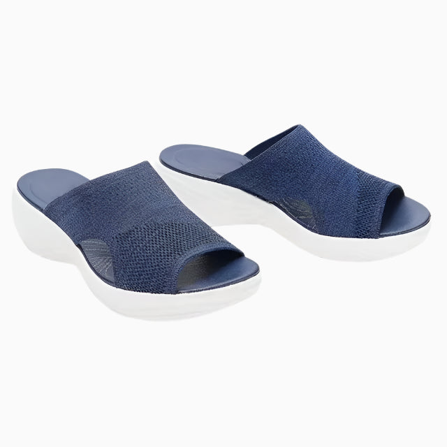 Women's Orthopaedic Pain Relief Stretch Sandals with Cushioned Sole & Cutouts for Comfort Blue