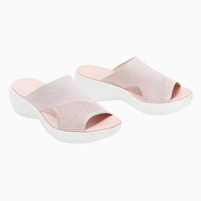 Women's Orthopaedic Pain Relief Stretch Sandals with Cushioned Sole & Cutouts for Comfort Pink