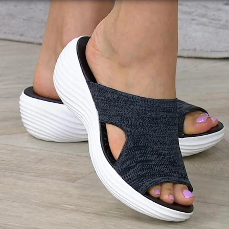 Women's Orthopaedic Pain Relief Stretch Sandals with Cushioned Sole & Cutouts for Comfort