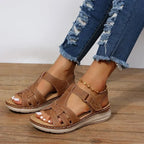 Women's Orthopaedic Walking Sandals - Arch Support, Cushioned Sole, Adjustable Strap Brown