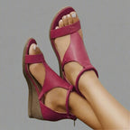 Women's Orthopaedic Wedge Sandals with Ankle Strap for Comfort and Support Bordeaux