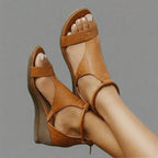 Women's Orthopaedic Wedge Sandals with Ankle Strap for Comfort and Support Brown